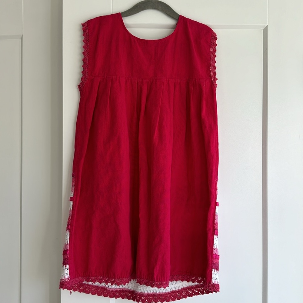 Traditional 6T Mexican Huipil embroidered dress - Picture 6 of 8